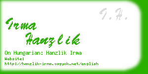 irma hanzlik business card